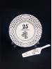 25th Anniversary Cake Plate w/ Server (French)  With Gift Box